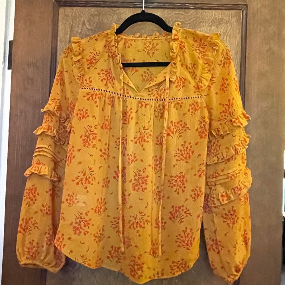 Floral blouse with ruffles from Ann Taylor Loft